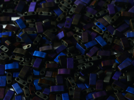 Half Tila Bead - black azuro full mat - 55110
