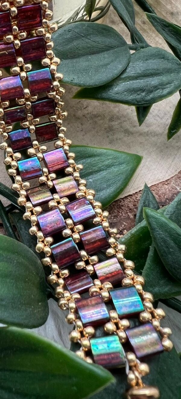 pakketje armband SKY - bordeaux/goud