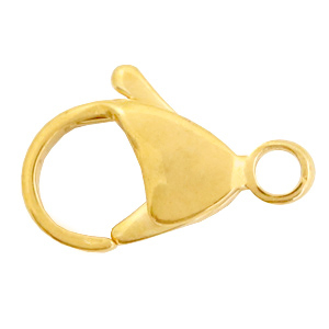 Karabijnslot edelstaal gold - 10mm - PROMO 12 stuks * NU € 7,68
