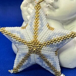 Schema kleine kerstster - midden gouden lijn