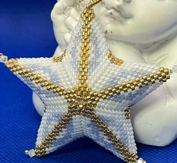 Schema kleine kerstster - midden gouden lijn