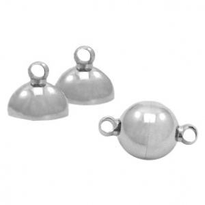 magneetslotje bol 6mm * edelstaal silver