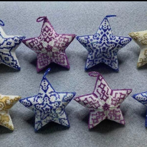 verzameling patronen kerststerren - 10 verschillende patronen van 15 rijen