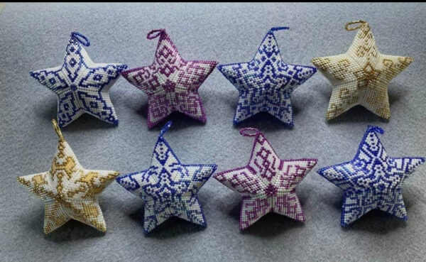 verzameling patronen kerststerren - 10 verschillende patronen van 15 rijen