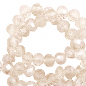 Briolette top quality - 4x3mm - light champagne pearl shine coating - 56457