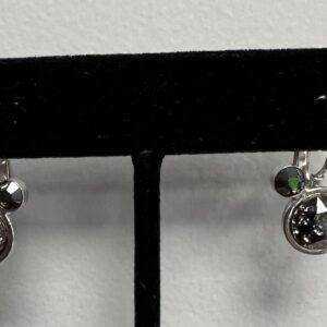 oorbel Micky Mouse - met swarovski steentjes - silver/zwart