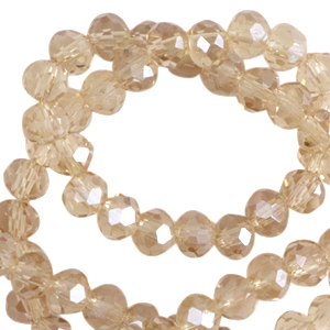 Briolette top quality - 4x3mm - latte beige pearl shine coating - 76090