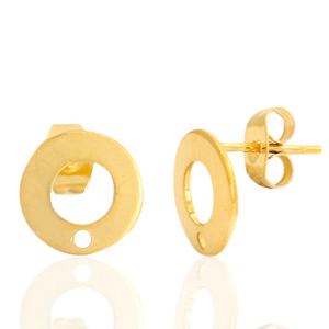 Oorsteker met oogje 10mm - edelstaal gold - 69018