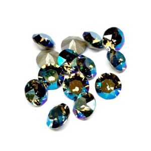 Cabochon 8mm - black diamond shimmer  - SS39 - per 2 stuks