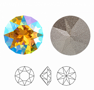 Cabochon 8mm - light colorado topaz shimmer  - SS39 - per 2 stuks