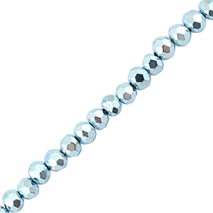 Briolette top quality - 4x3mm - metallic light blue - 91006