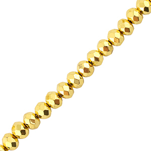 Briolette top quality - 4x3mm - metallic gold - 91008