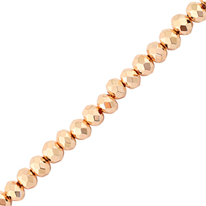 Briolette top quality - 4x3mm - metallic rose gold - 91009