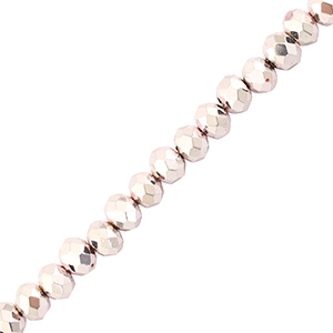 Briolette top quality - 4x3mm - metallic light rose - 91011