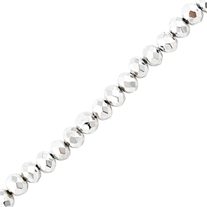 Briolette top quality - 4x3mm - metallic silver - 91012