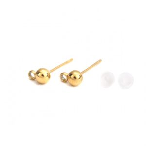 Oorsteker bolletje 4mm - EDELSTAAL - Gold - B0200306