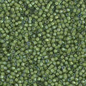 Delica Bead 11/0 - White Lined Light Green AB - 1786