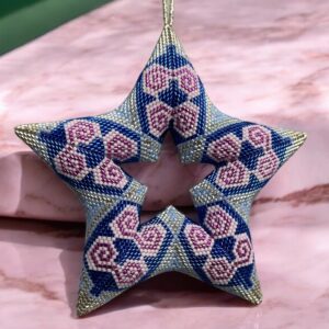Schema Open ster  *  Blauw - Rose