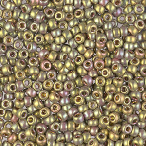 Rocailles 8/0 - 24K green gold iris - 1986