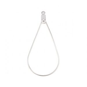 Oorring hanger - druppel - 50x23mm - edelstaal silver - B0254656