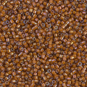Delica Bead 11/0 - white lined dark topaz AB - 1779