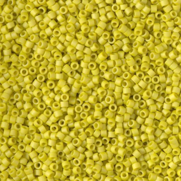 Delica Bead 11/0 - frosted opaque glaze yellow - 2283