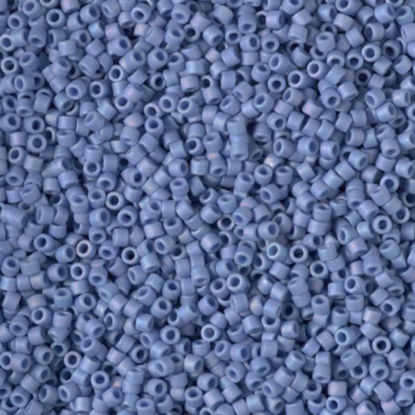 Delica Bead 11/0 - frosted opaque glaze rainbowsoft blue - 2318