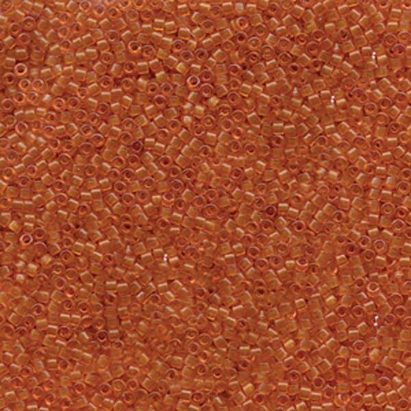 Delica Bead 11/0 - dyed semi-frosted transparent amber - 781