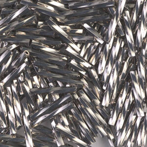Twisted Bugle Bead 12mm - Nickel Plated -190