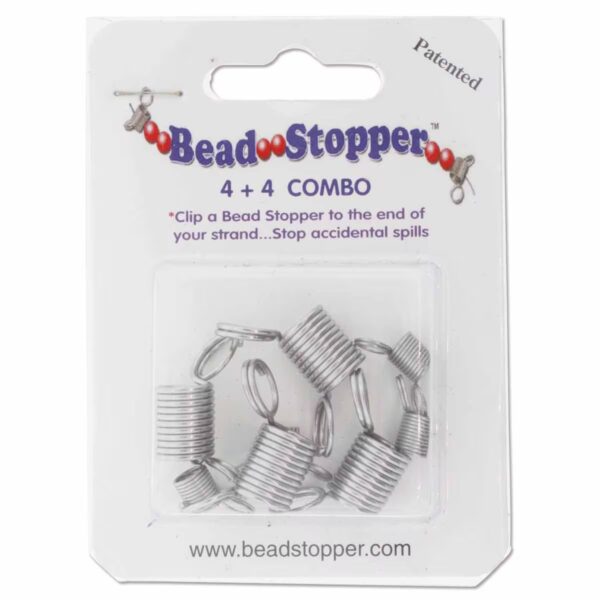 bead stoppers - 4 mini en 4 groot - edelstaal