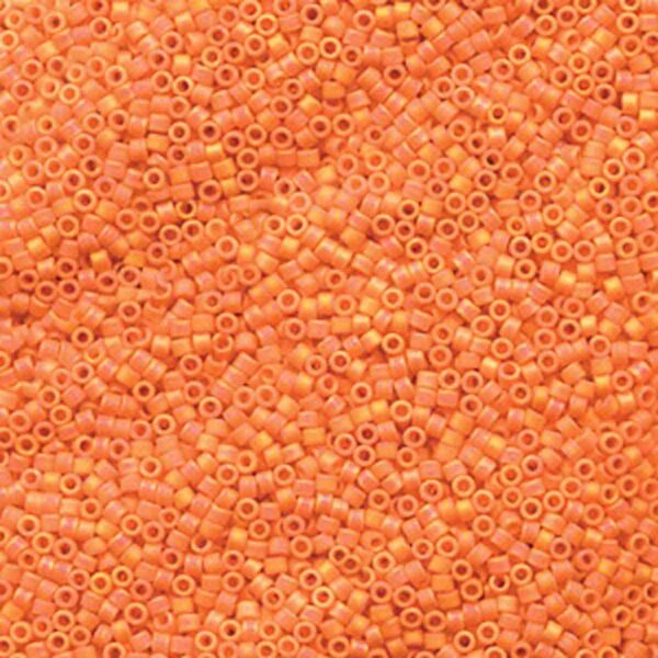 Delica Bead 11/0 - matte opaque mandarin AB - 1593